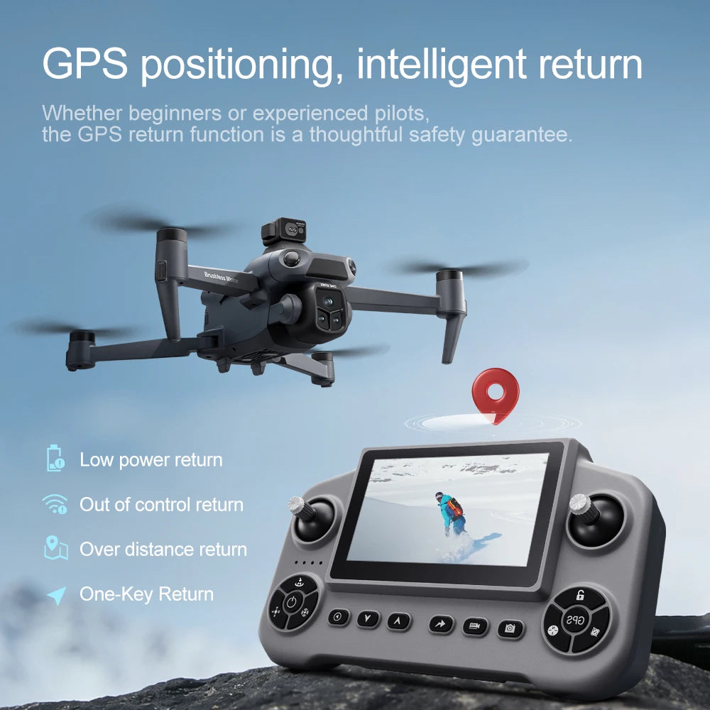 Original V918 Max GPS Foldable Drone 8K Dual Camera 360° Obstacle Avoidance Brushless 5G WiFi Screen Remote RC Quadcopter