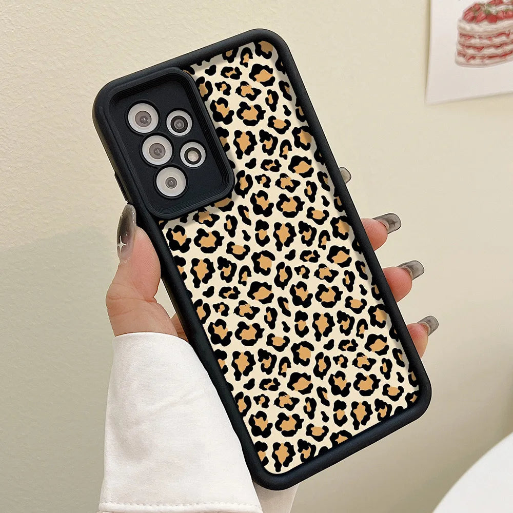Leopard Pattern Case For Samsung Galaxy S25 Ultra Case Samsung S26 Ultra S24 FE S25 Plus S23 S22 S21 S20 FE A73 5G Cases Cover
