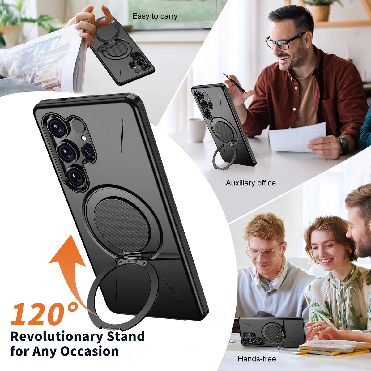 360° Folding Stand Magnetic Case For Samsung Galaxy S25 FE S24 S23 S26 Ultra Plus A56 A36 A26 A17 A07 A55 A35 A25 A14 A06 Cover