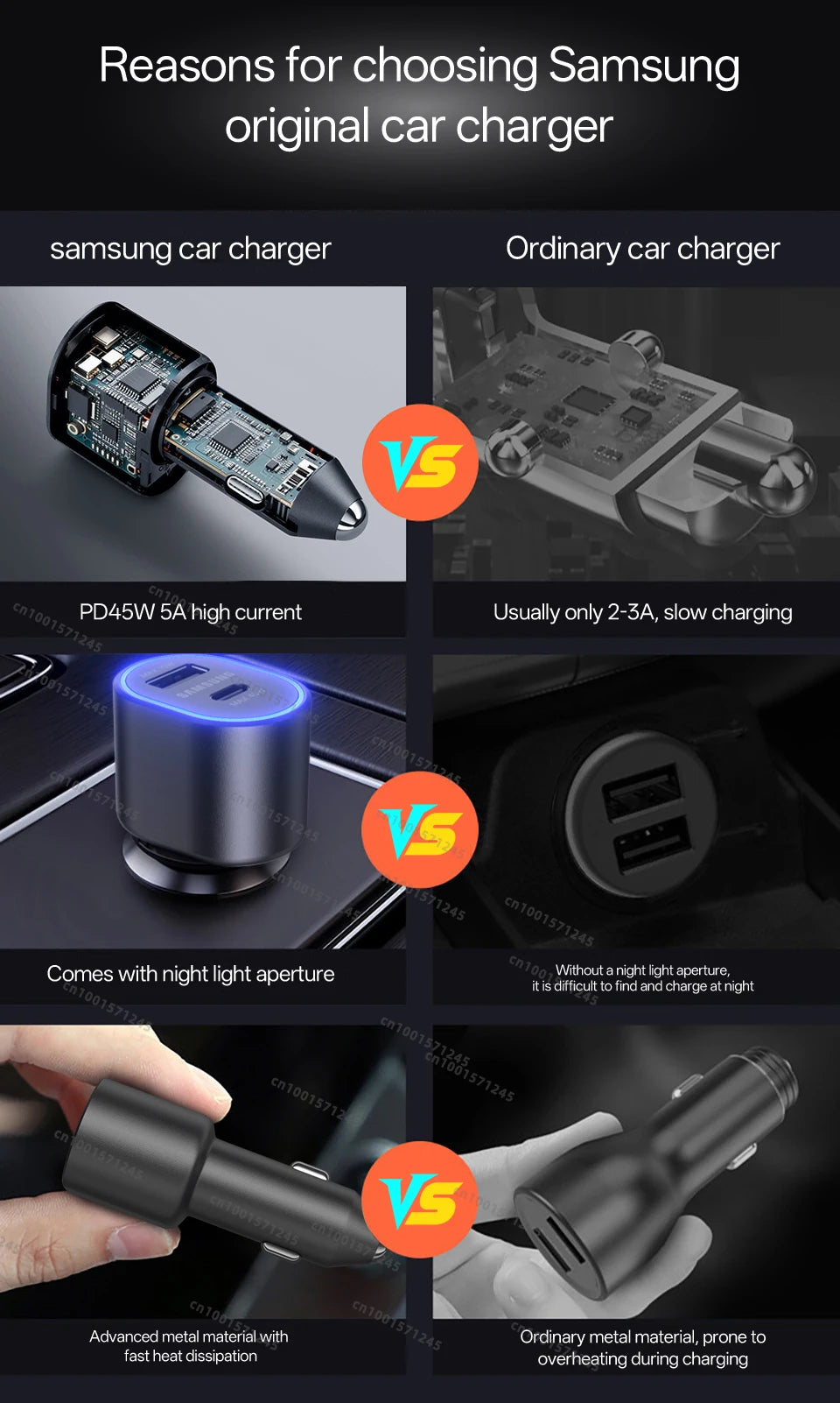 Original SAMSUNG Car Charger Type C 60w 45w 15w PD Auto Cargador Fast Charging Cable Samsung Galaxy S26 S25 S24 S23 Z Fold 8 7 6