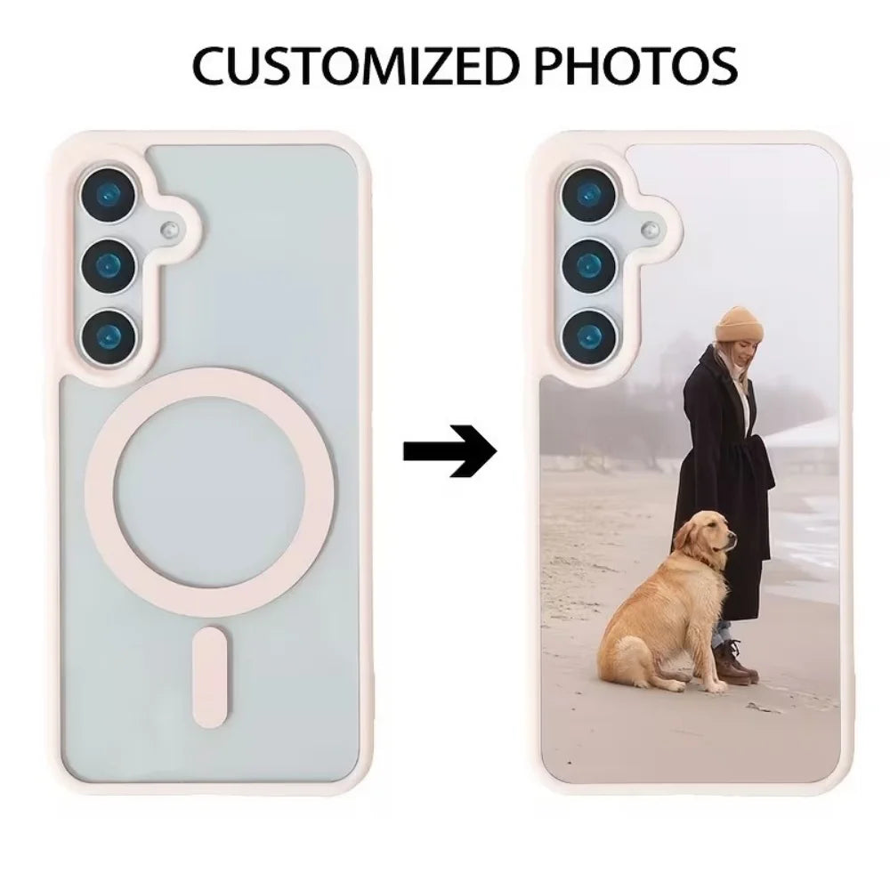DIY Customized Pouple Photo Phone Case For Samsung Galaxy S26 S25 S24 S23 S22 Ultra Plus FE 5G Color Magsafe Protective Cover