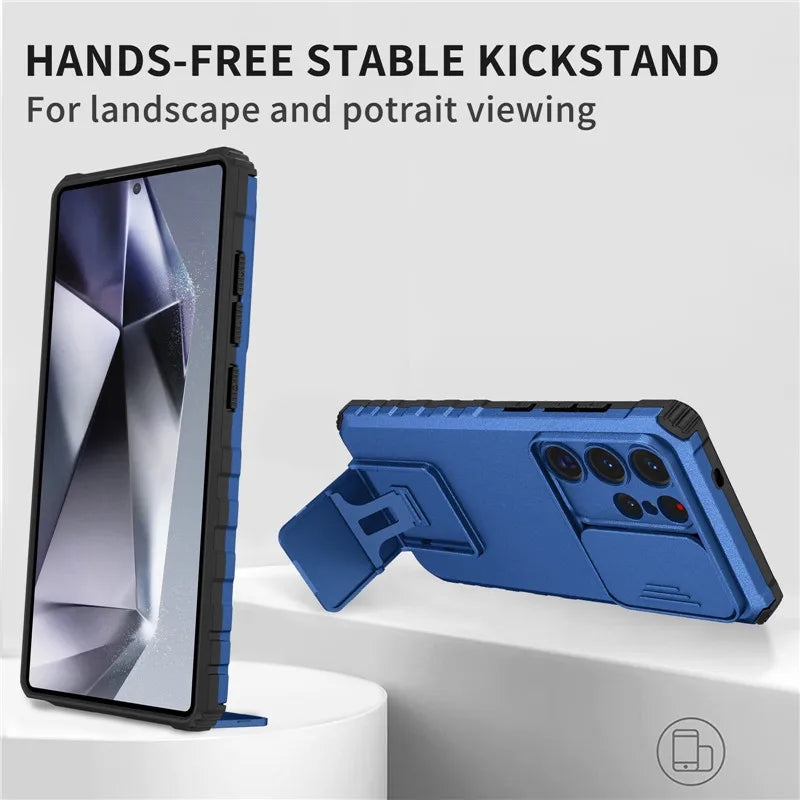 Shockproof Armor Funda For Samsung Galaxy S20 FE S21 S22 S23 S24 Plus Note 20 S25 Edge S26 Ultra 5G Slide Lens Protect Case