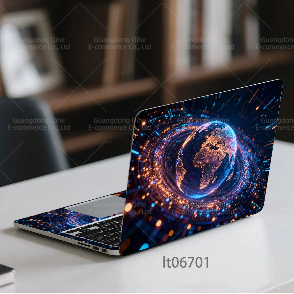 2PCS Galaxy Planet Laptop Skin Sticker, Space Black Hole Universe Design Decal Cover for Macbook HP Dell Lenovo 11-17 inch