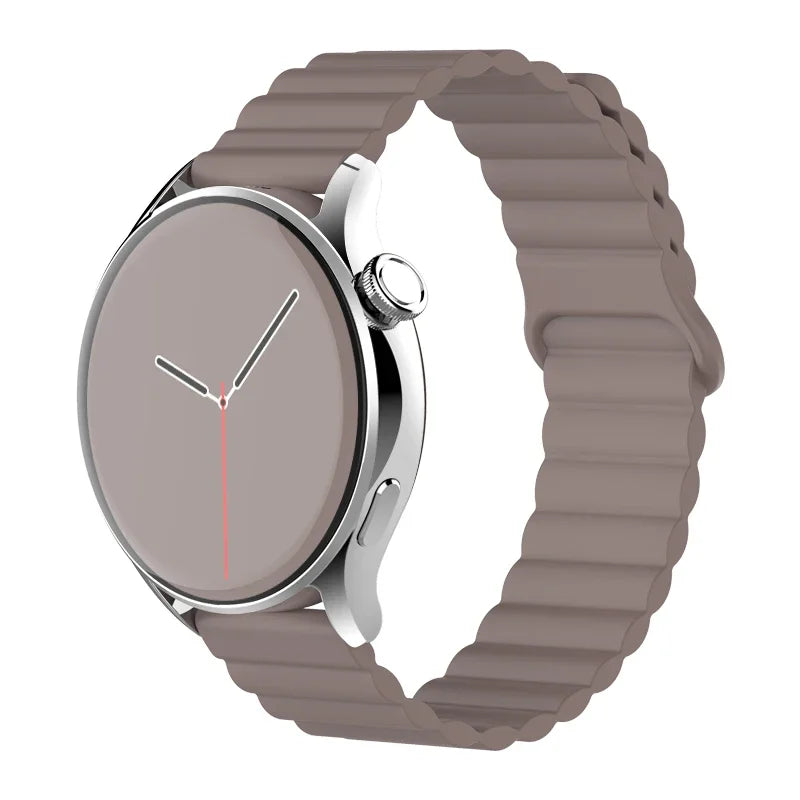 Magnetic Loop For Samsung Galaxy watch 7/6/5 pro/4/Classic/active 2 20mm 22mm band Silicone link bracelet huawei GT 2-3-4 strap