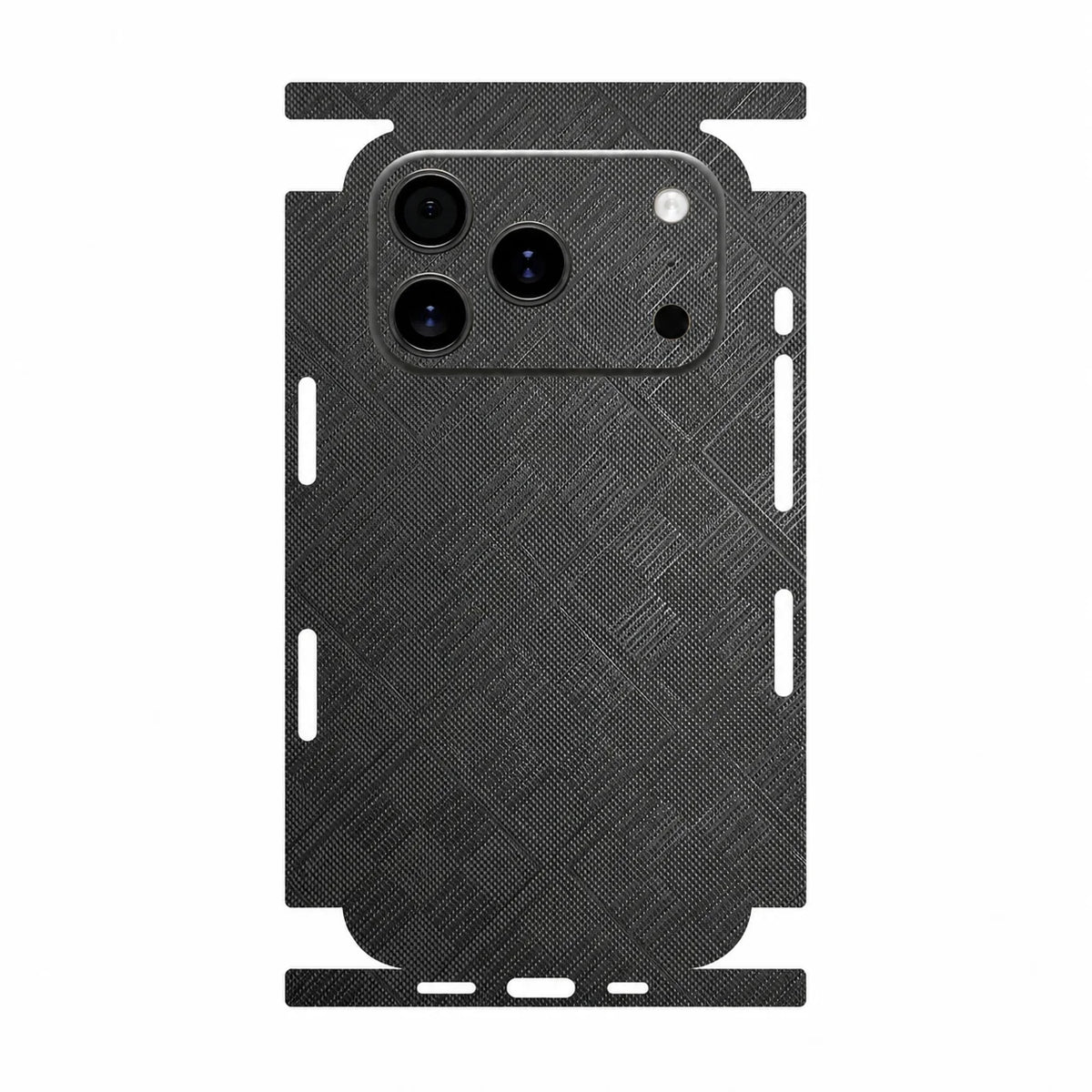 Full Wrap Faux Leather 3D Embossed Back Skin for iPhone 17 16 15 14 13 Pro Max Anti Scratch Rear Protective Film Sticker