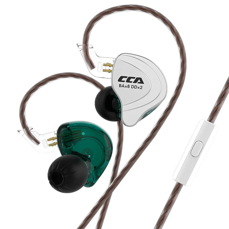 CCA-C10 HiFi Headphones 4BA+1DD Hybrid Technology Music Sports Gaming Earphones Detachable Cable 2pin 0.75mm Wired Earbuds