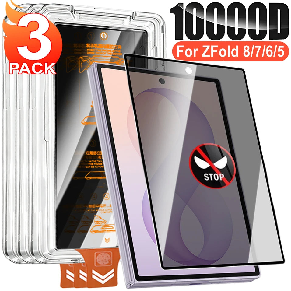Privacy Tempered Glass for Samsung Z Fold 8 Wide Ultra 7 6 5 4 ZFold8 HD Auto Install Bubble Free Anti-Scratch Screen Protector