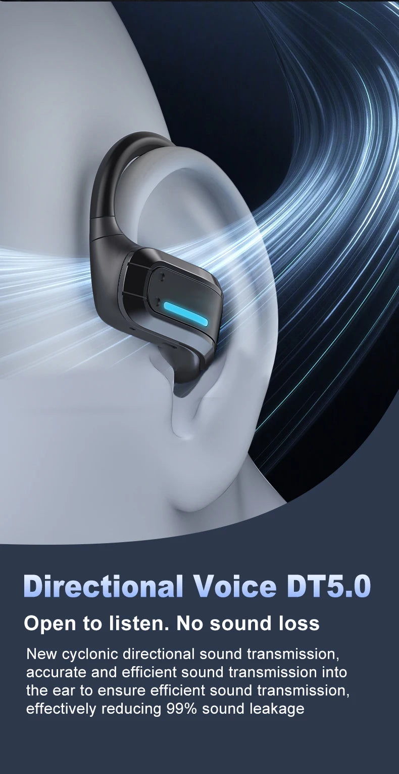 AI Translator Earphone HTC NE02 Open Ear Wireless Bluetooth Headphones Hifi Sound Quality Low Lacenty Sport Earbuds With Mic