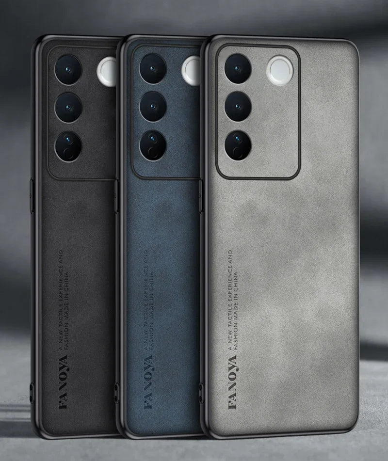 For Vivo V27E V27 E Case Luxury PU Leather Phone Case For Vivo V27 S16 Pro 5G S16E Back Cover Matte Silicone Full Protection