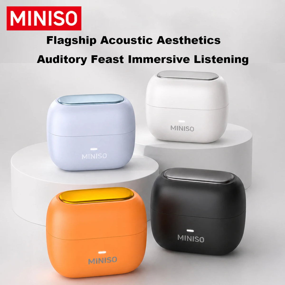 MINISO MS130 Wireless Bluetooth Earphones ENC Soft Wireless Headphones Sport Low Latency Comfort In-Ear Earbuds Macaron Travel
