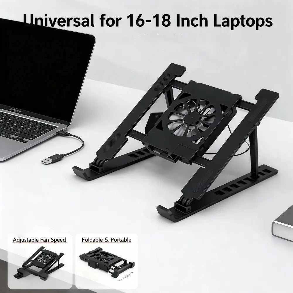 Universal Laptop Cooling Stand Adjustable with Fan Laptop Lift Stand Multi-High Adjustment Portable TabletPC Hanging Holder