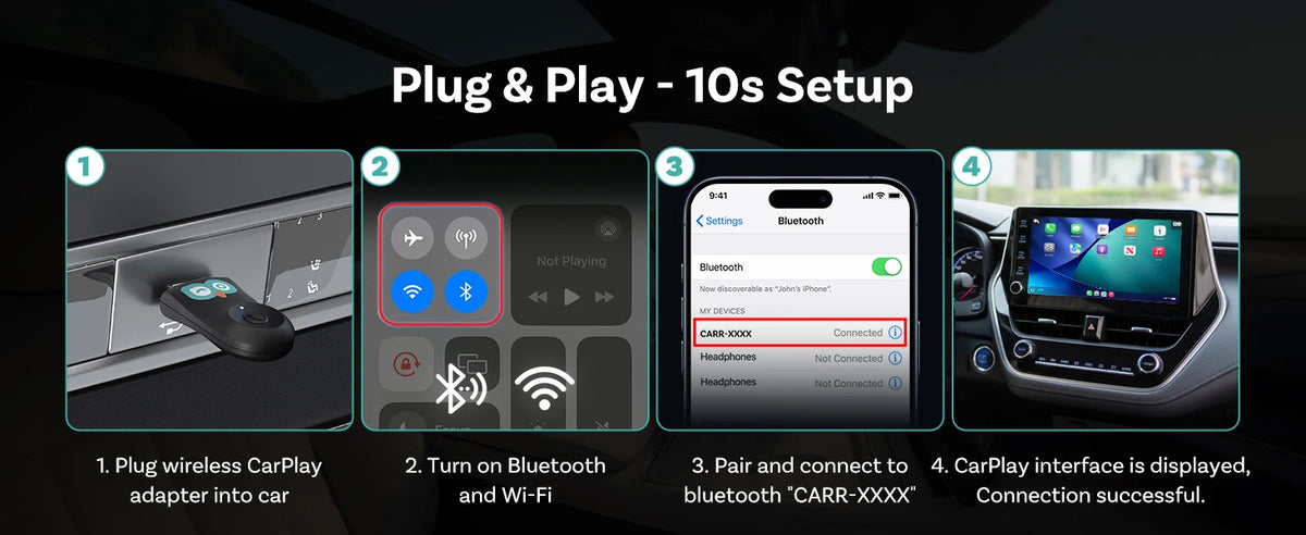 OTTOCAST Cabin Care Baby Car Camera Wireless Carplay Adapter 1080P 150° Wide Angle Night Vision Back‑Seat Monitor Easy Install