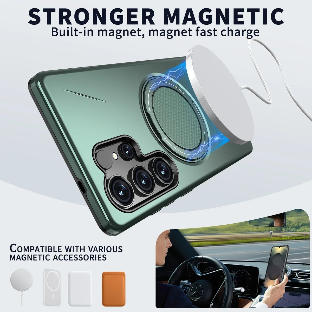 360° Magnetic Bracket Case For Samsung Galaxy S26 S25 S24 S23 S22 Ultra S25 FE S24FE S25Edge For Magsafe Shockproo Cover Fundar