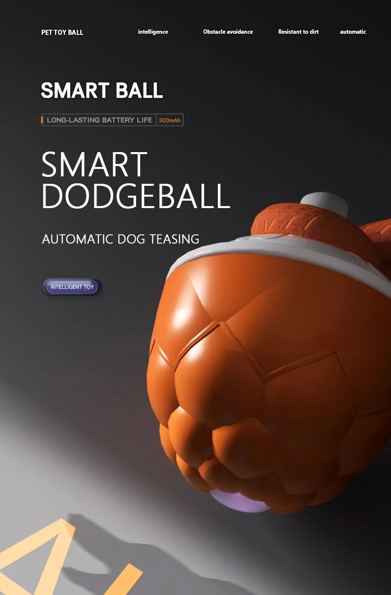 Smart Self-Rolling Electric Dog Ball with Sound Autonomous Operation Realistic Bark & Roll Chew-Resistant for Small Dog Training