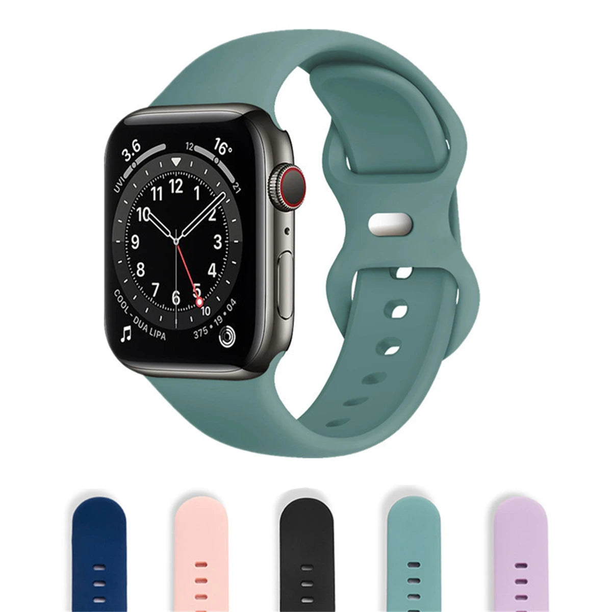 New Tropical Rubber Strap for Apple Watch Band 44mm 40 45 42 46 38 49 41mm Silicone Bracelet iWatch Series 12 11 10 9 8 7 6 5 4