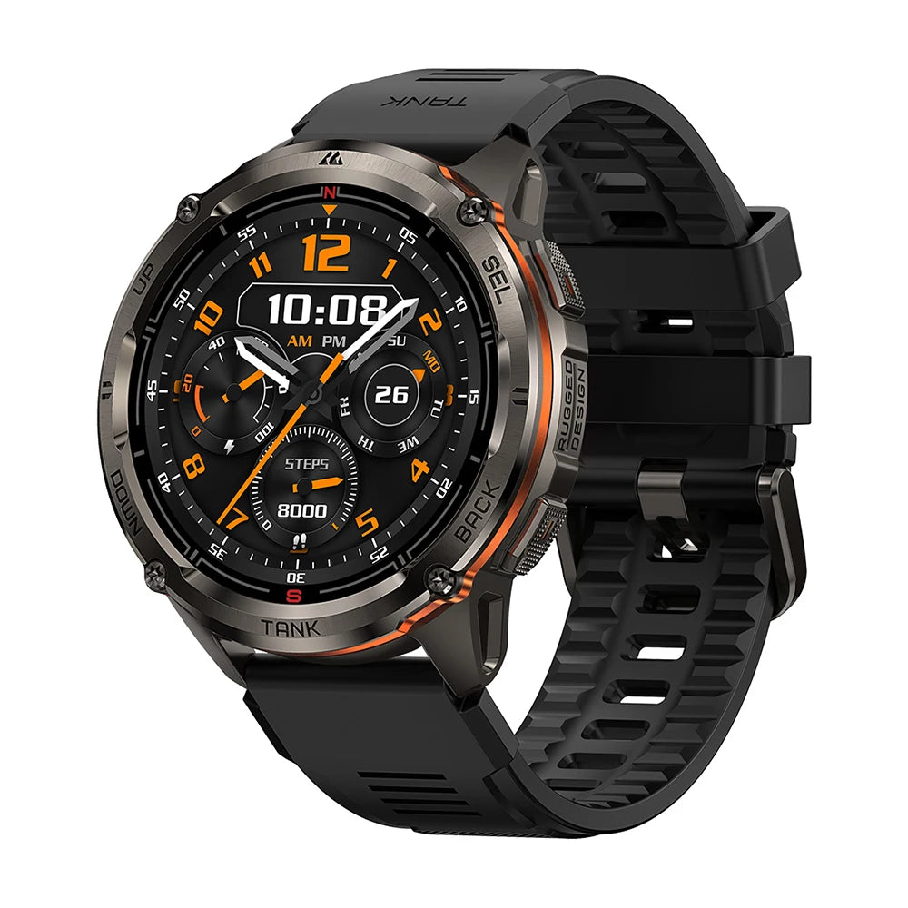KOSPET TANK T3 Ultra 2 Smart Watch for Men GPS Stainless Steel Extra-Long Battery 5ATM IP69K Waterproof 24/7 Health Monitor