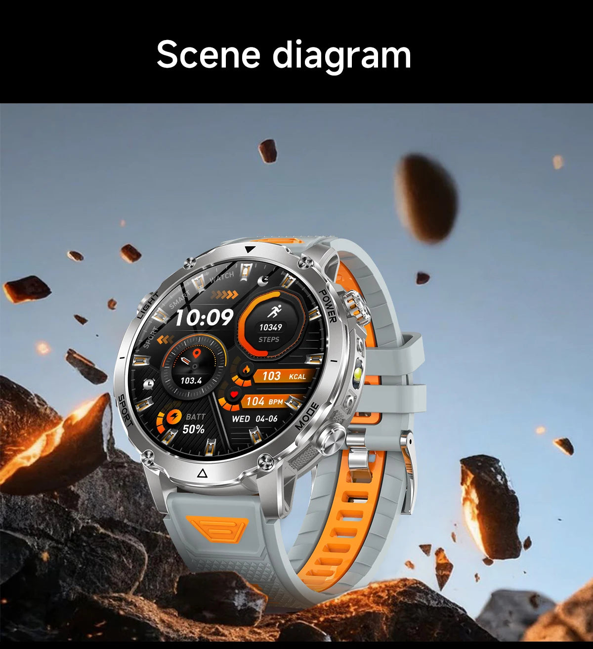 LIGE TANK Ultra 1400mAh Battery Military Smart Watch 10ATM Waterproof Heart Rate Flashlight Sports Bracelet Smartwatch Men Lady