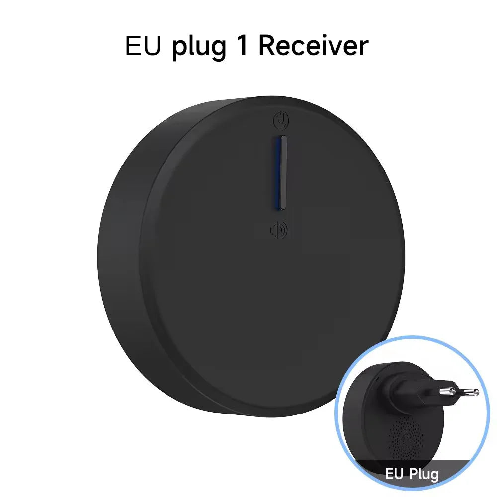 Outdoor Waterproof Circular Self Generating Wireless Doorbell Compatible With Ac 110v-240v Us/Eu Plug Ultra Long Distance Caller