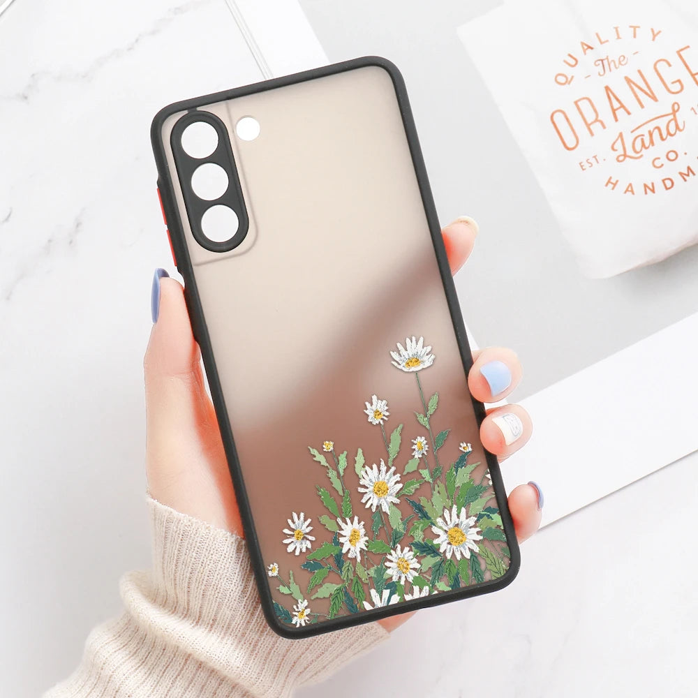 For Samsung S24 S22 S26 Ultra Case Cover Samsung Galaxy S25 S23 Ultra S21 Plus S20 FE Note 20 Ultra Lavender Flowers Clear Cases