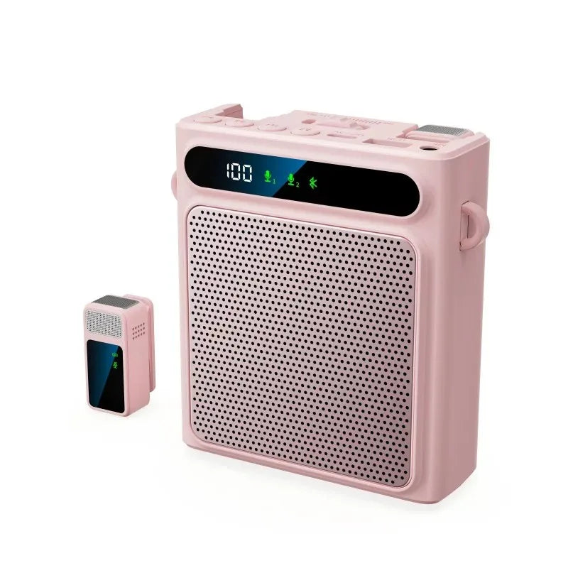 Portable Voice Amplifier for Teachers, Wireless Dual Clip Mic Bluetooth Speaker 2500mAh for Classroom Meetings Tours