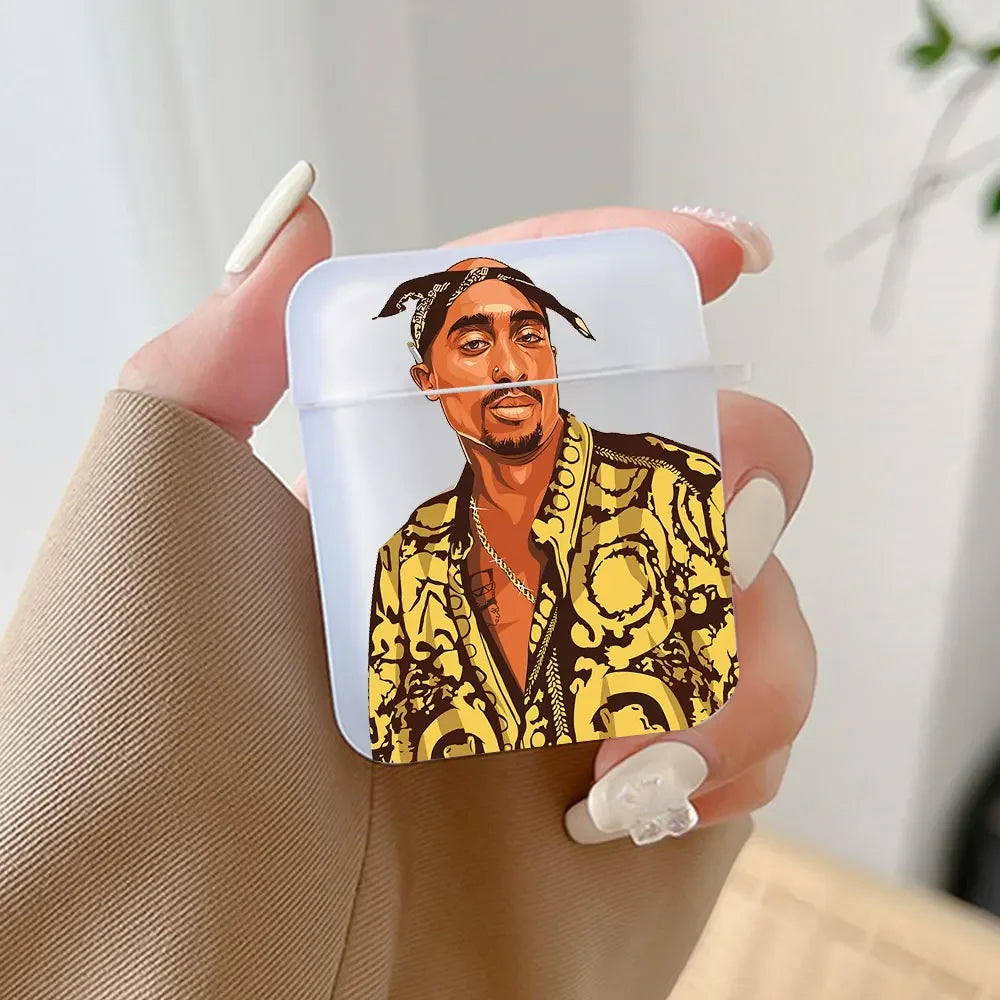 Rapper 2Pac Tupac Shakur Earphone Case for Airpods 3 3rd 4 4th Wireless Headphone Cover Air Pods Pro 3 2 1 Shockproof Fundas