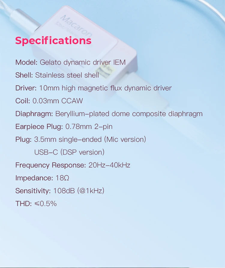 iBasso Jr. Gelato HiFi Wired Earphones In Ear Music Headphones High Quality Sport Headset Customized Pc Gamer Accessories Gifts