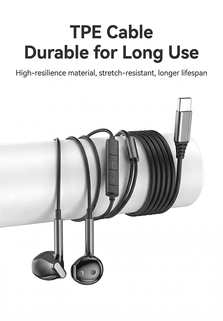 For Samsung Earphones HiFi Surround Sound With Mic Volume Control Type C 3.5mm Music Wired Headphones For Galaxy S26 S25 S24 S23