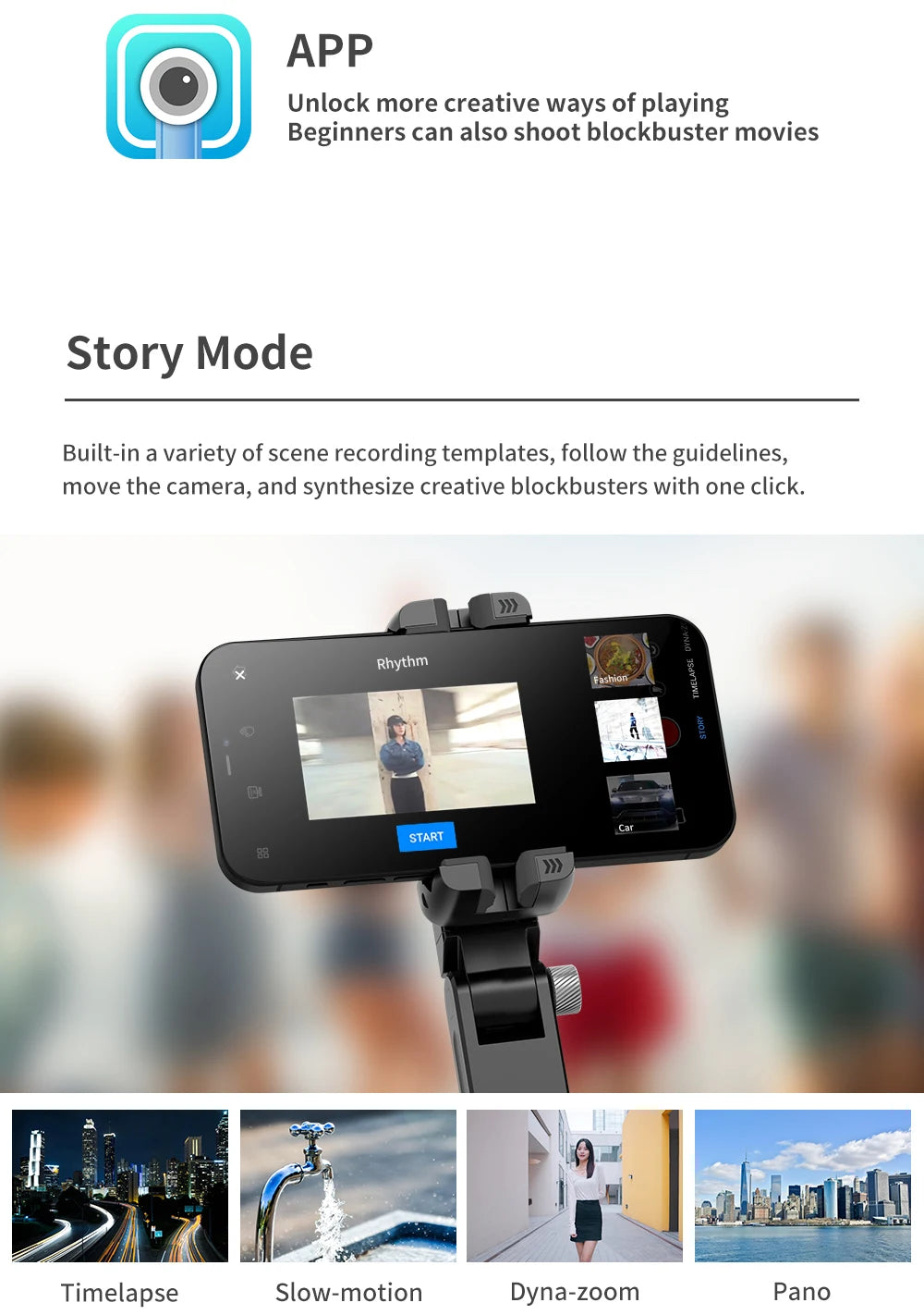 Selfie Stick Phone Gimbal Stabilizer For iPhone Android Action Camera Tripod Cellphone Mobile Cell Smartphone Handle Grip Video