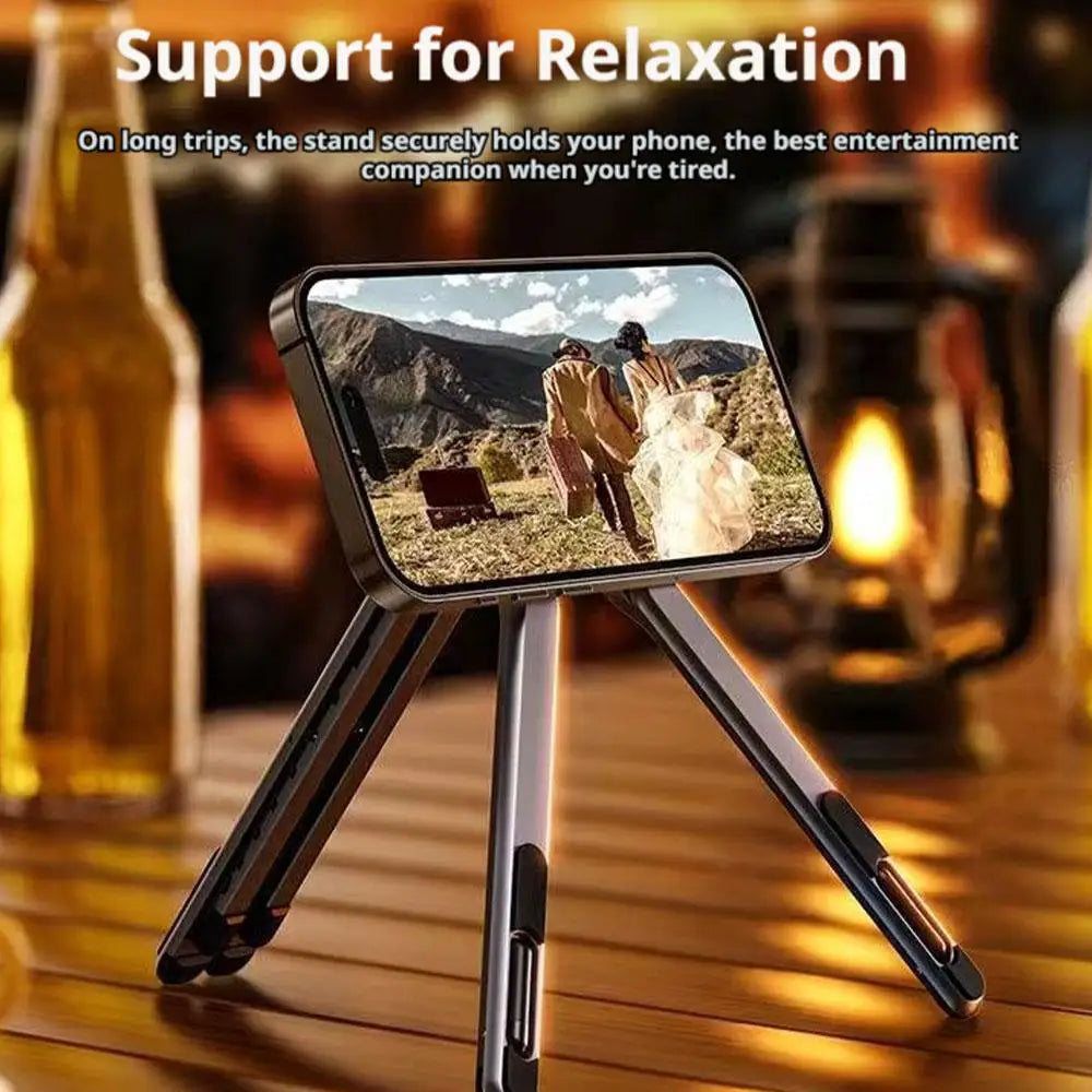 Magnetic Phone Holder Handheld Selfie Stick Tripod Foldable Desk Stand for iPhone 17 16 iPad Tablet Laptop Bracket