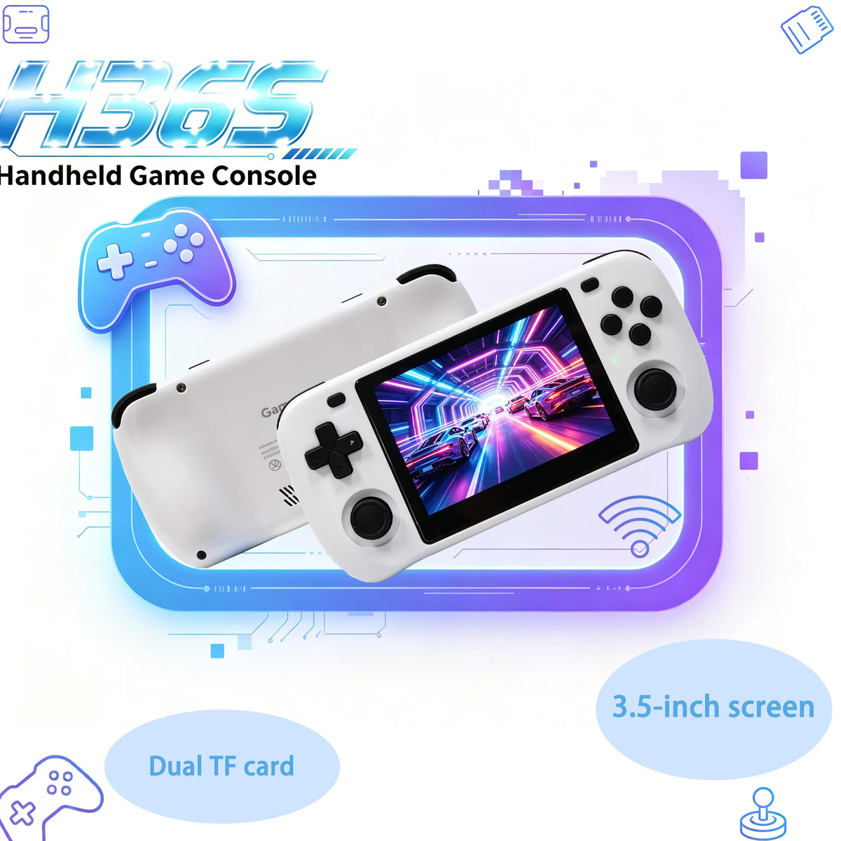 SMARTDUDE H36S Retro Handheld Game Console with 3.5-inch IPS Screen Batocera System 64GB/128GB Portable Gaming Device
