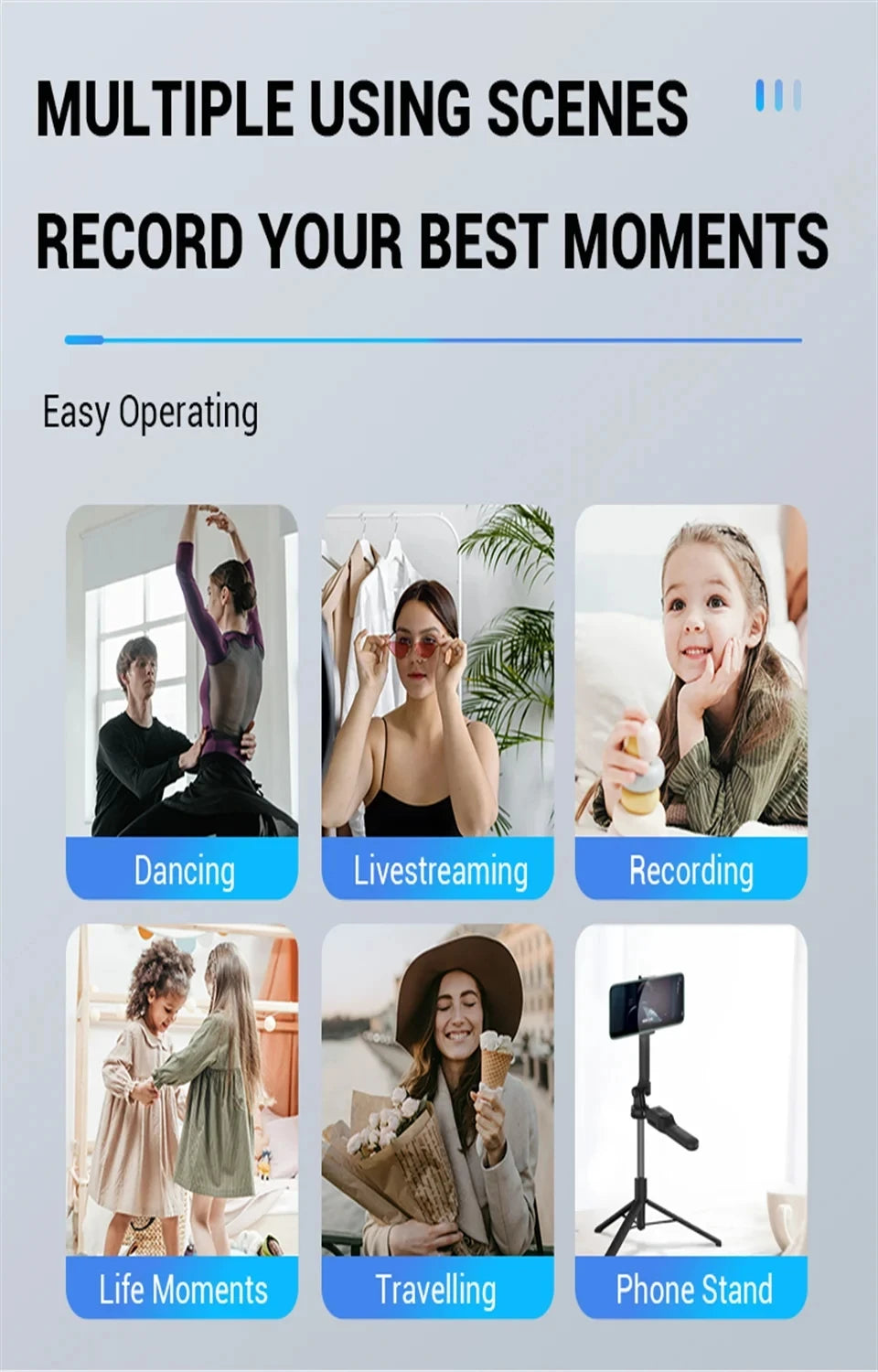 FGCLSY New 1.7M Wireless Selfie Stick Tripod Foldable Stand For Gopro Action Cameras Smartphones Balance Steady Shooting Live