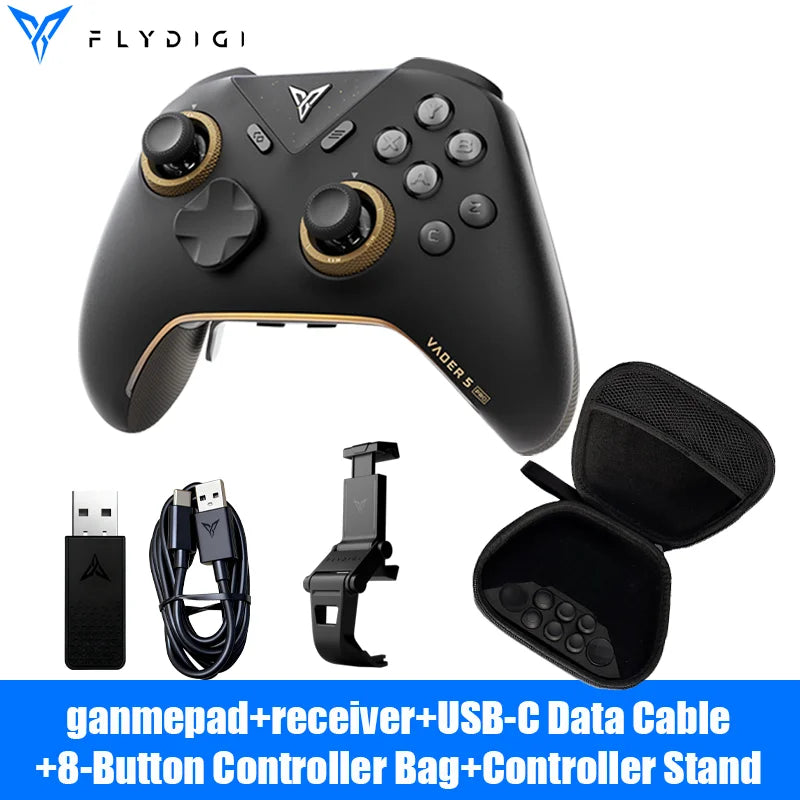 Flydigi Vader 5 Pro V2 Global Version Wireless Bluetooth Gamepad for PC NS Mobile + 2nd Gen Phone Holder | Phone User Optimized