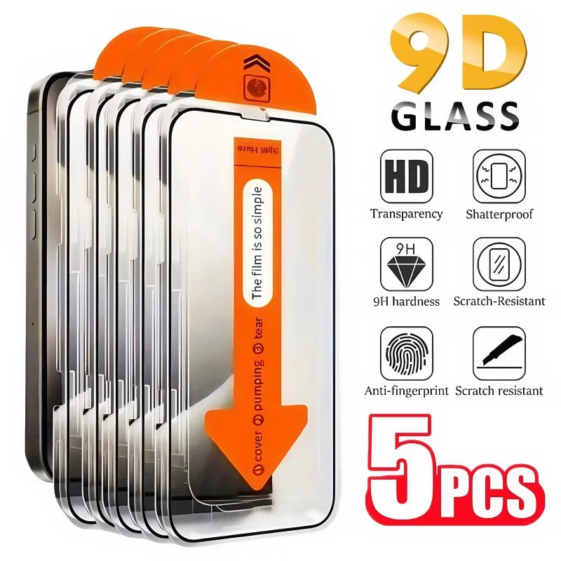 1-5PCS Dust Free Installation High-Definition Tempered Glass For iPhone 18 17 Pro Max Air 16 15Pro 14 Plus 13 12 Mini 11 XR XS X