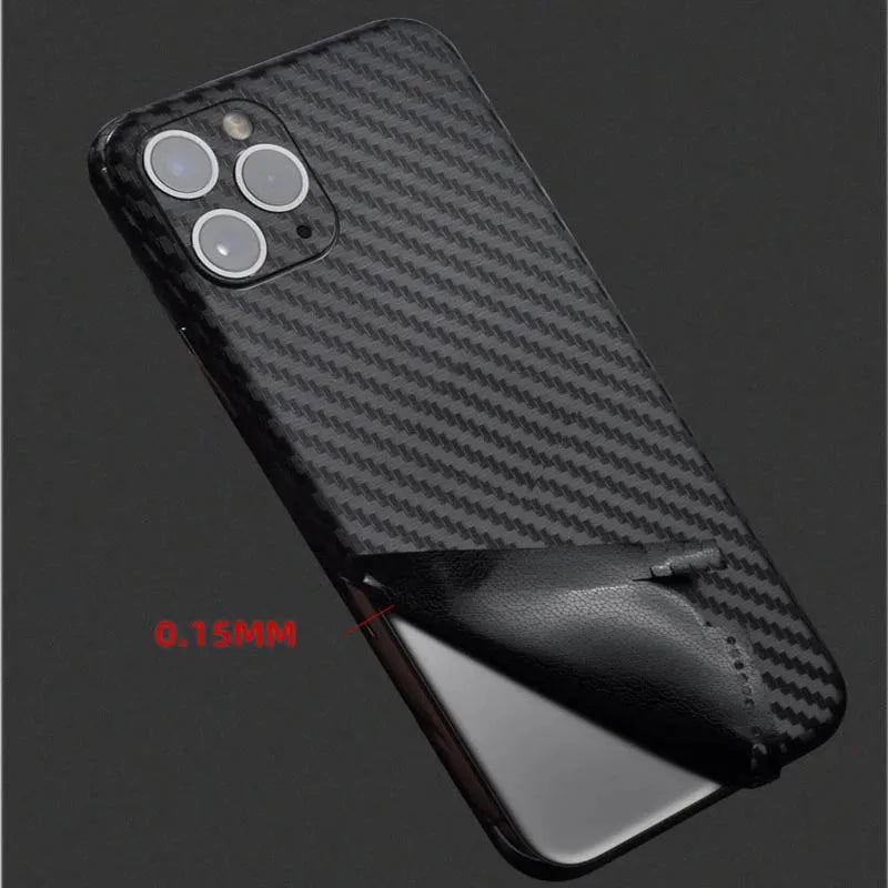 Carbon Fibre Phone Back Film Sticker For iPhone 15 Pro Max PVC Ultra Thin Film Phone Protector For iPhone 15Plus Accessories