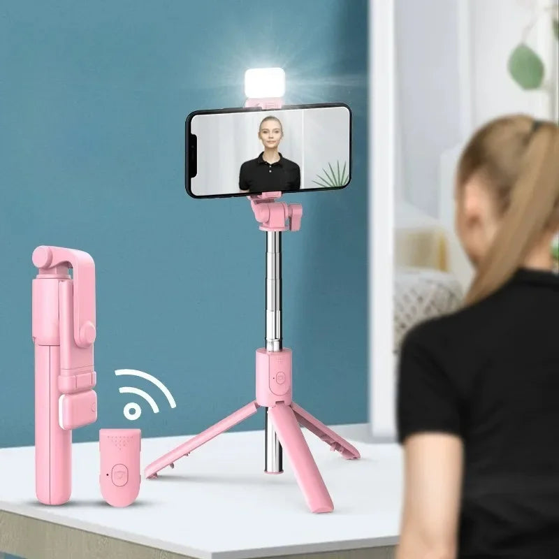 Mobile phone Bluetooth selfie stick live streaming fixed extension rod desktop stand all-in-one selfie tripod