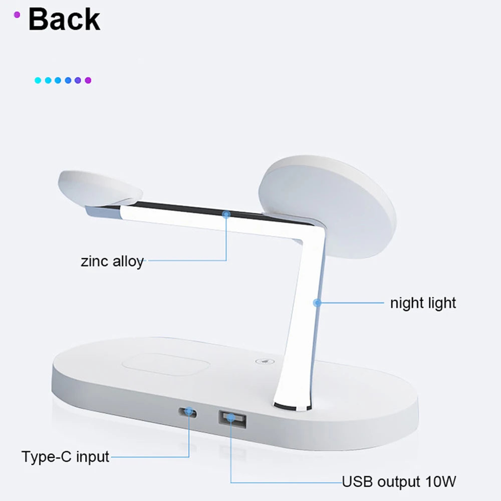 3 in 1 Wireless Charger Stand For iPhone 12/13/14/15/16/17 Fast Charging Station for Apple Watch 10 9 8 7 6 5 4 Airpods 2 3 Pro