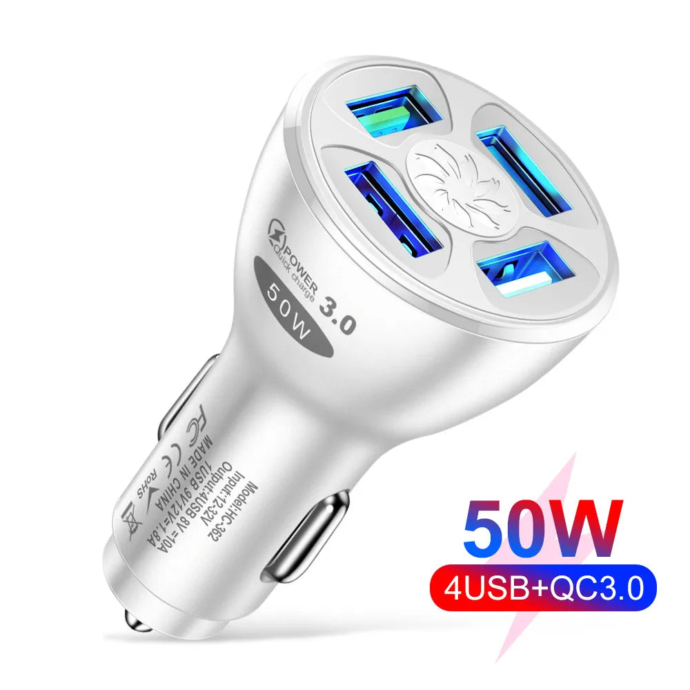 MZX 60W 48W 30W Duar Car Charger PD USB A Type C Smart Quick Charge 12V 24V Cigar Lighter Ultra QC 3.0 Charging for Cell Phone
