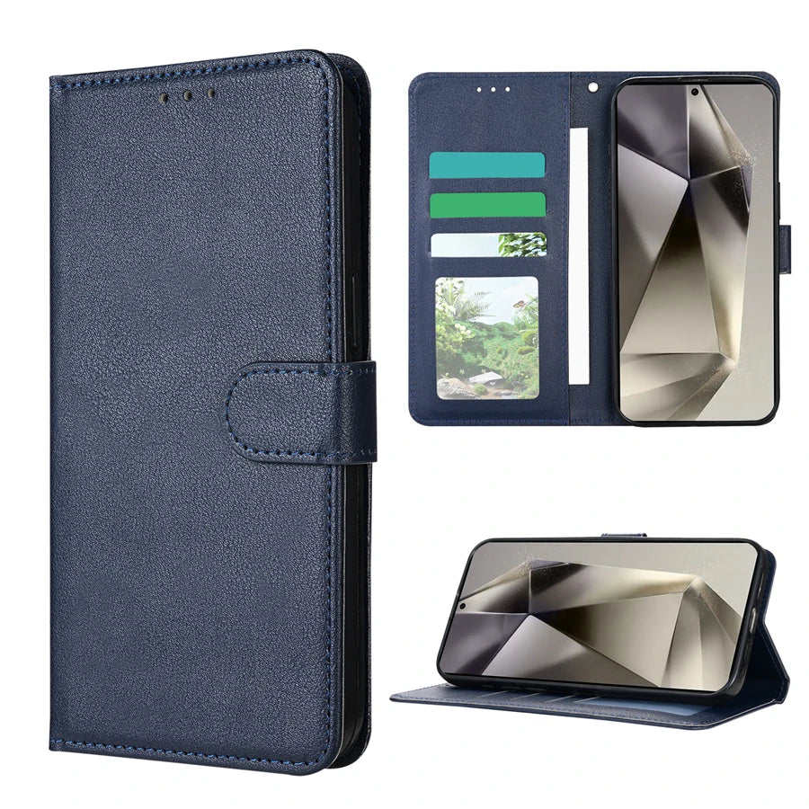 Wallet With Card Slot Magnetic Flip Leather Case For Samsung Galaxy S25 FE S24 Ultra S23 S22 S21 S20 FE S10 Plus S9 Card Bag