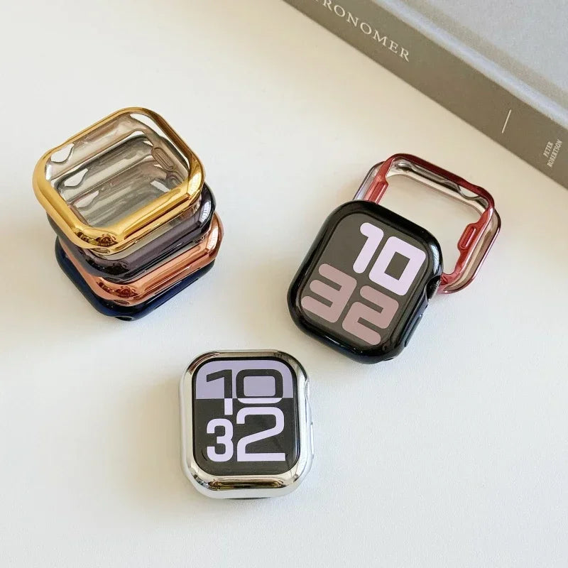 Screen Protector for Apple Watch 41mm 44mm 40mm 45mm 46mm 42mm TPU Full Cover bumper Case iWatch Series 12 11 10 9 8 7 SE 6 5