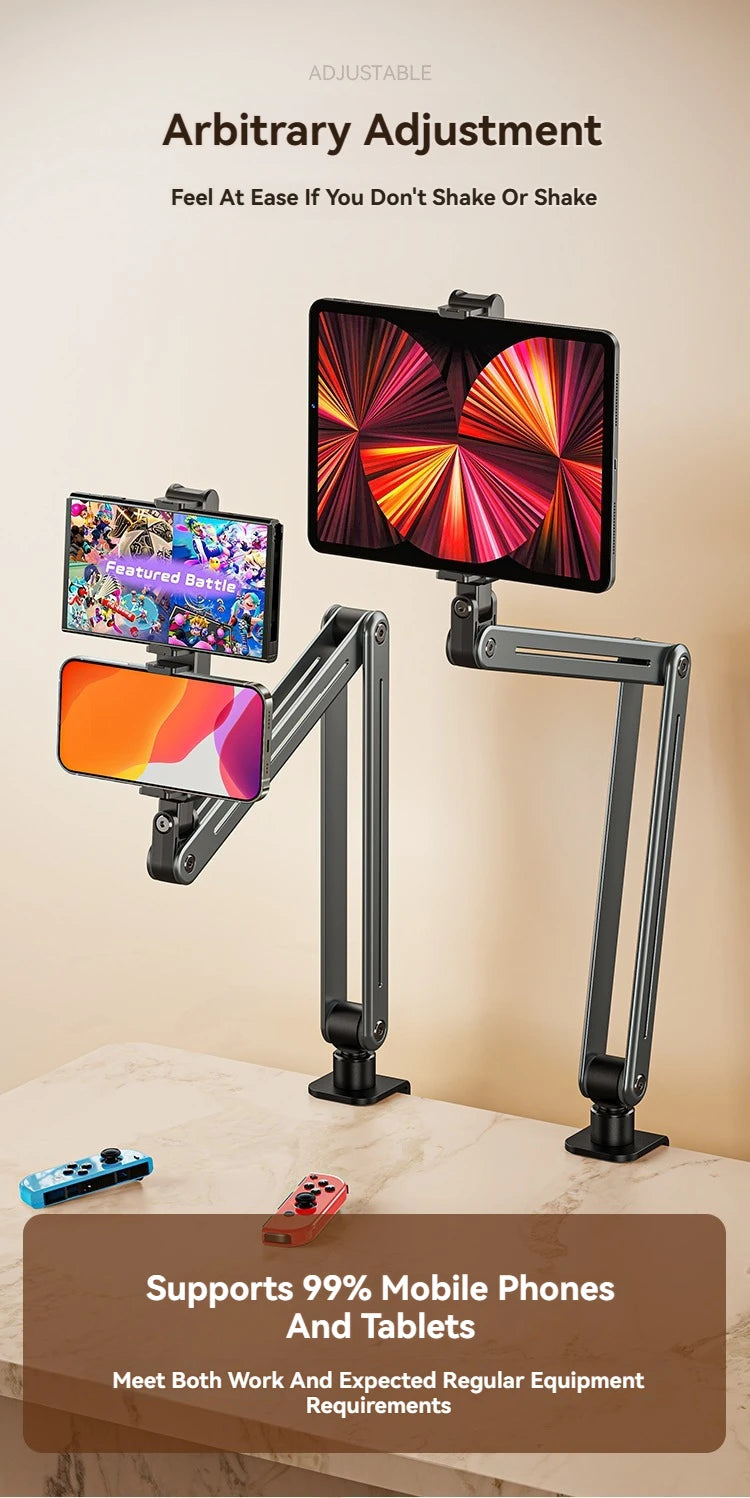 Phone Stand Long Arm Rotatable Tablet Holder For 5 to 13 inch Tablet Smartphone Bed Desktop Lazy Holder Bracket For iPad Support
