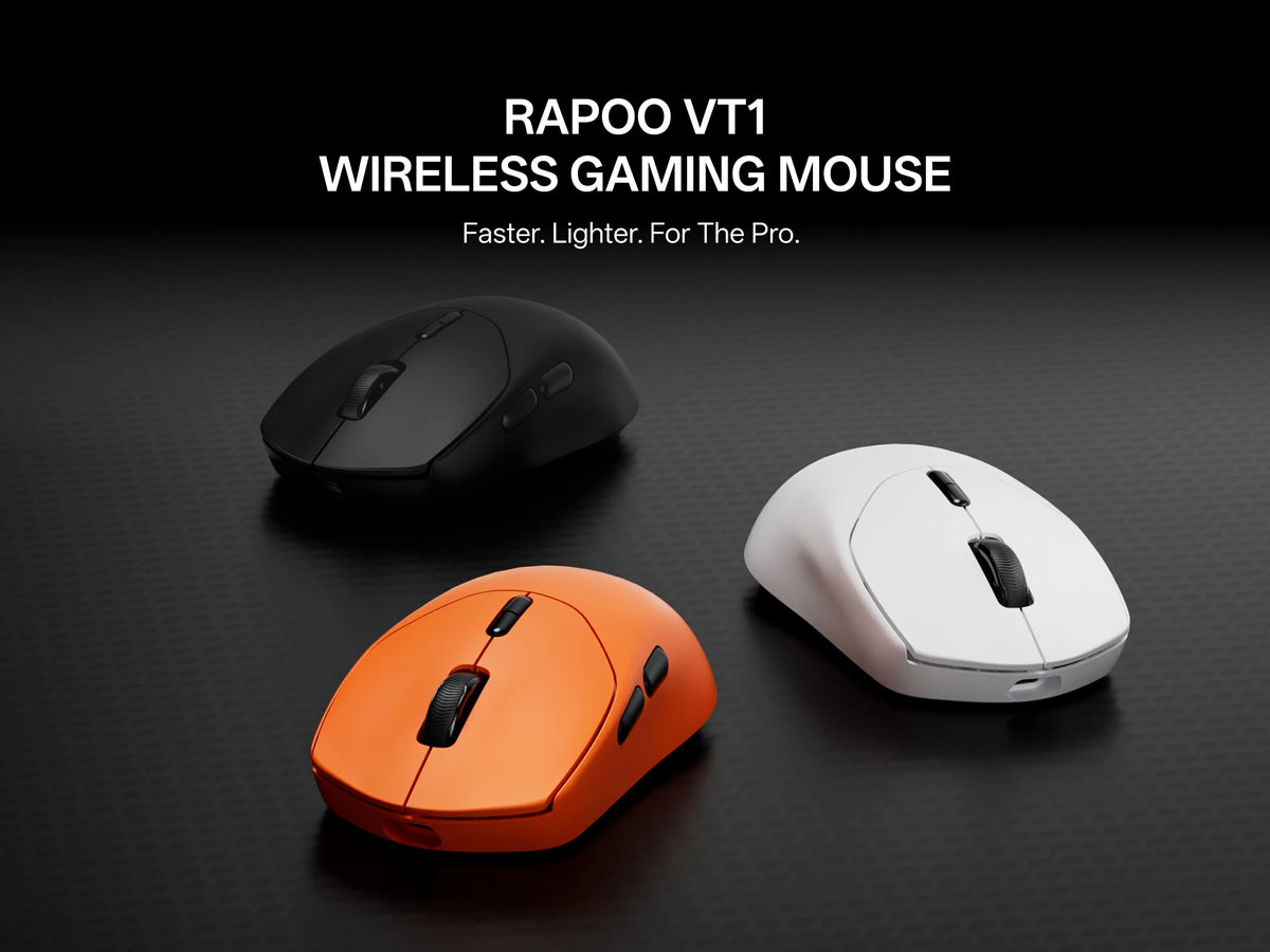 Rapoo VT1 MAX / VT1 Wireless Gaming Mouse 30K/26K DPI True 8K Wireless Polling Rate 49g Lightweight Up to 750 Hour Battery 10 Programmable Buttons On-Board Memory Esports Laptop Gaming Mice Compatible with Windows Mac