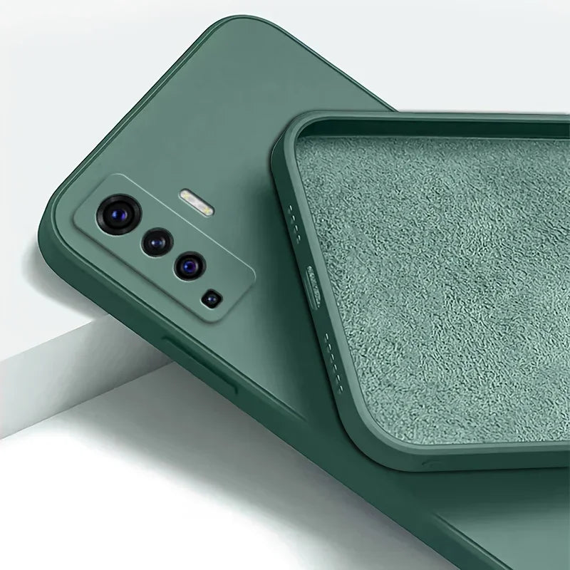 Luxury Square Liquid Silicone Case for VIVO X50 Pro Plus Lite X51 5G Camera Protective 360 Shockproof Phone Cover X50Pro X50Lite
