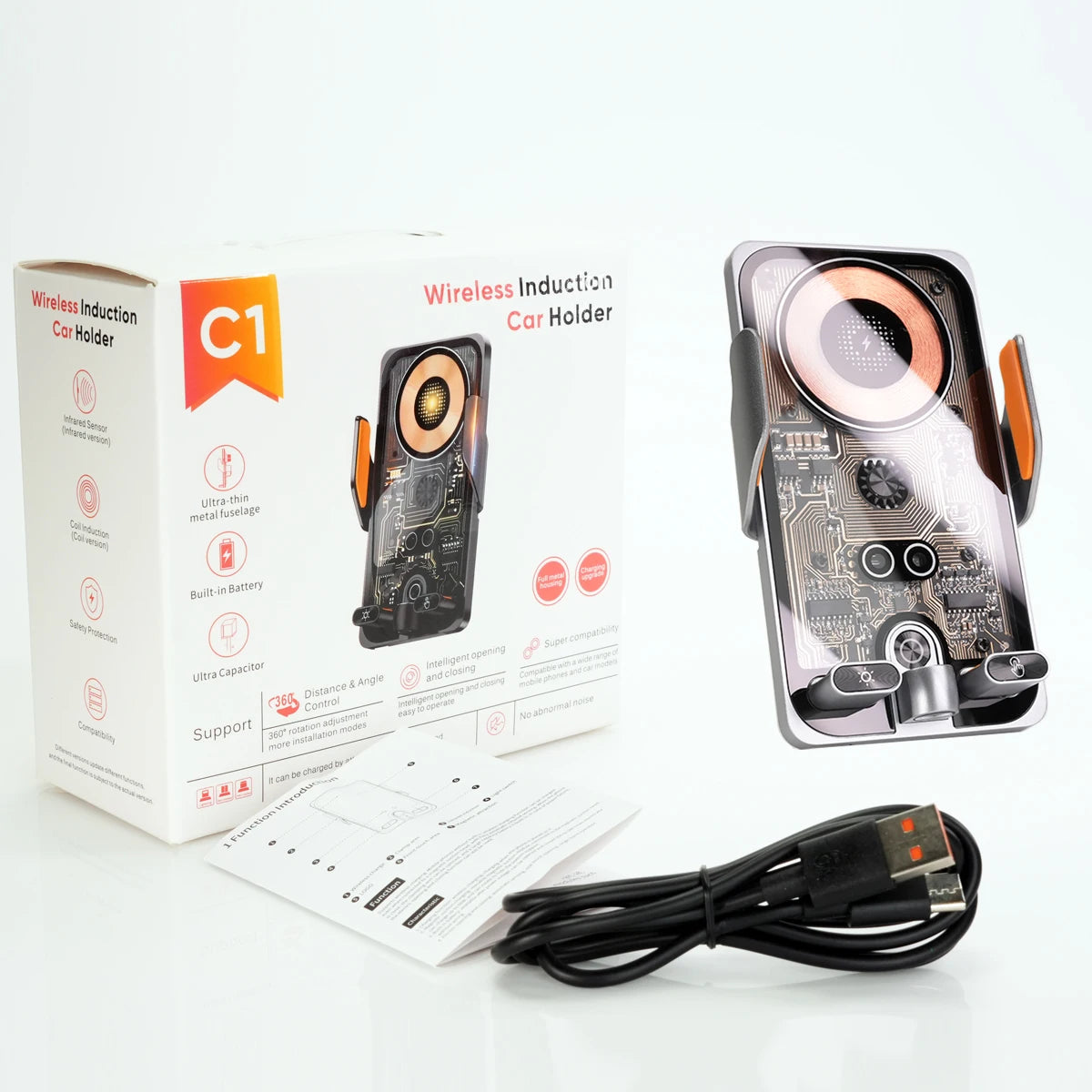 For Audi A5 S5 RS5 2025 2026 2027 Car Phone Holder Screen Fixed Clip Wireless Charger Phone Mount Qi Car Phone Charger Mounts