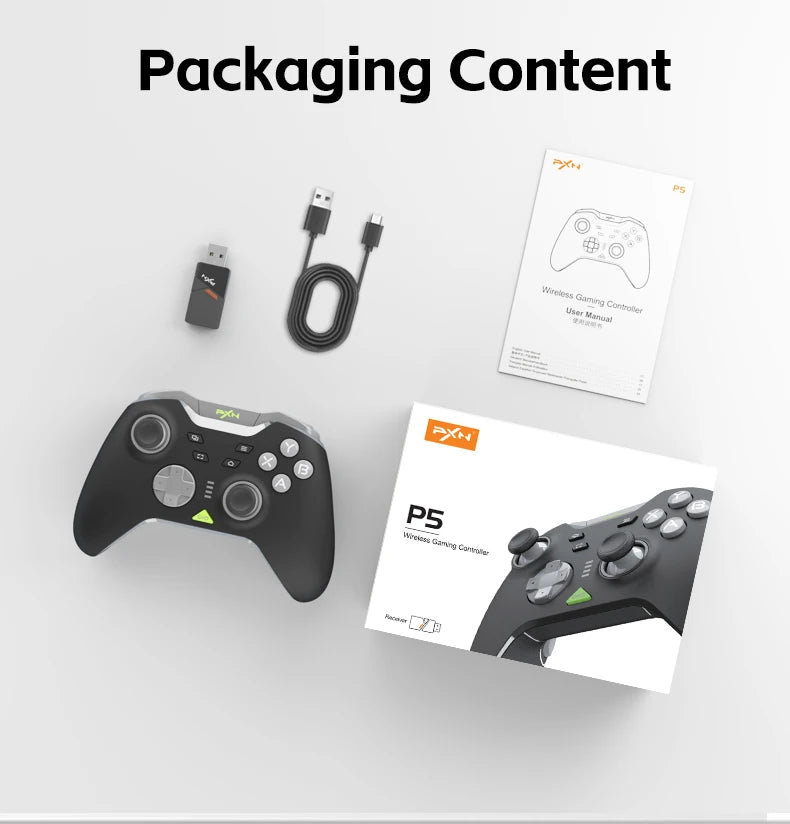 Pink Game Controller, Original PXN P5 Controller Supports Switch, iOS, Android, Computer PC, Built-in 2.4G Receiver