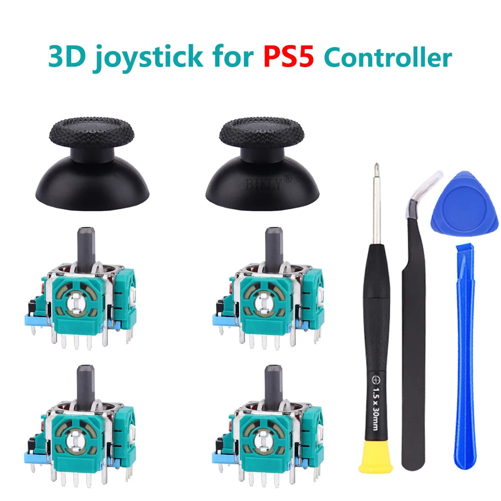 3D Analog Thumbsticks for PS5 DualSense Controller, 2K3 Ohm Joystick Repair Kit with Screwdriver, Drift Fix Replacement Parts