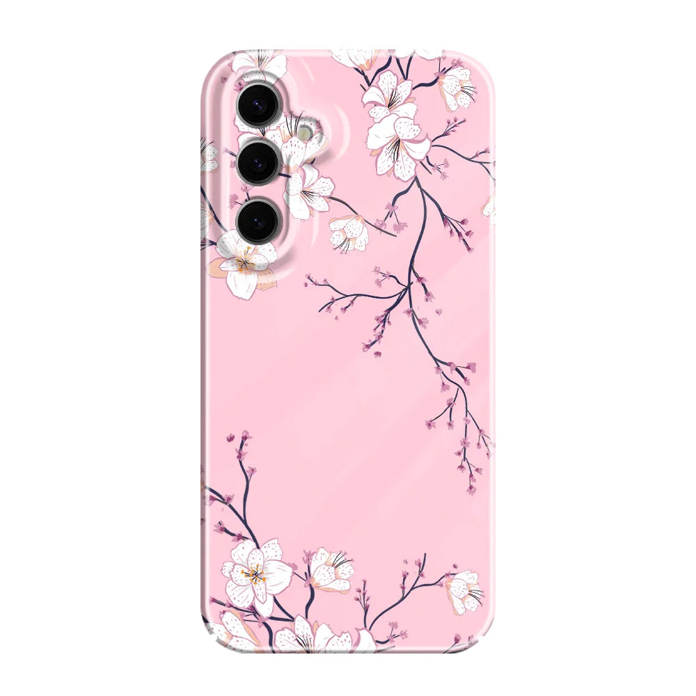 Fallen Plum Blossoms Phone Case For Samsung Galaxy S25 S24 S23 S22 S21 S20 Plus Ultra FE 5G Film Hard Cover