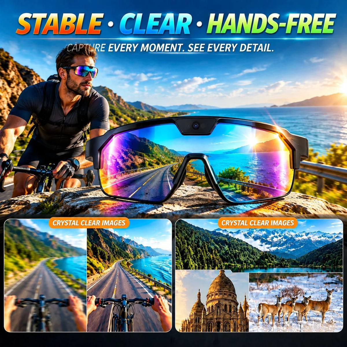 2026 New Smart Glasses Translation Travel Cycling Sports Goggles Anti Blue Light Click Take Photos Videos Smartglasses Outdoor