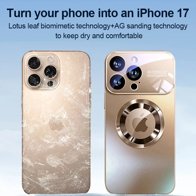 Luxury Glass Camera Lens For Magsafe Magnetic Wireless Charge Case For iPhone 18 16 17 11 12 13 14 15 Pro Max Shockproof Cover
