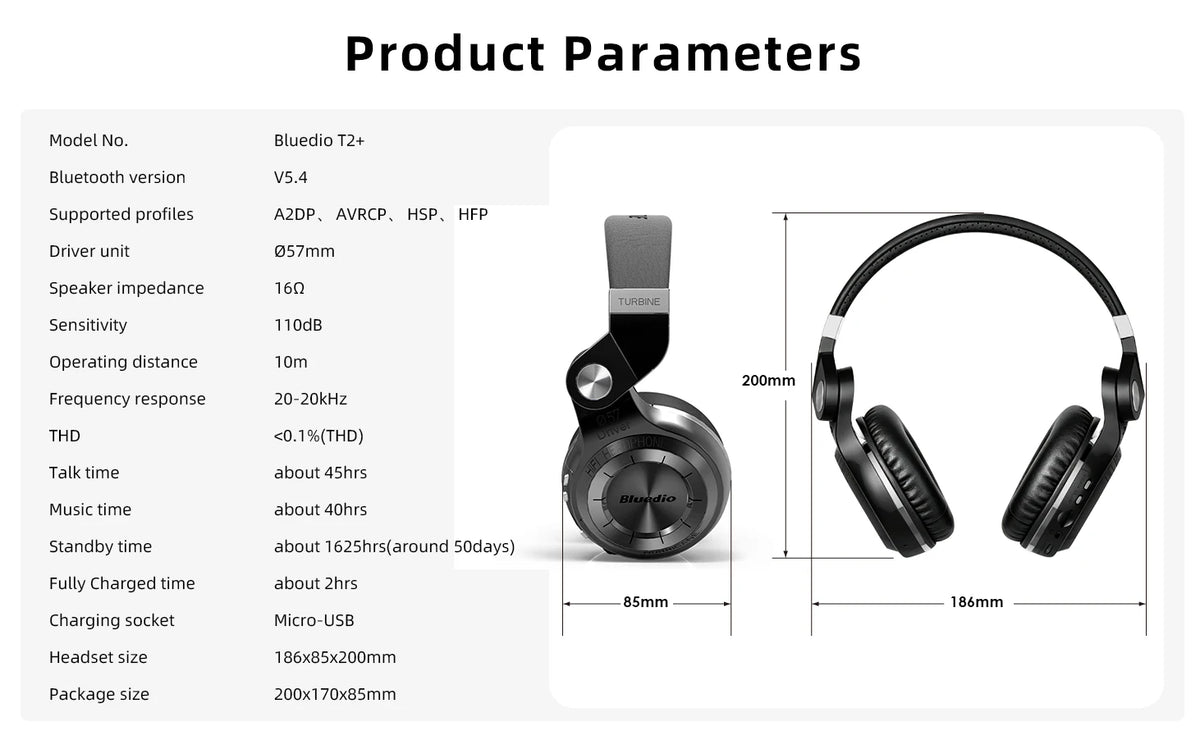Bluedio Wireless Headphone with Mic Super Bass Over-Ear Headphones Bluetooth 57mm Driver Wireless/3.5mm Cable Foldable Headsets