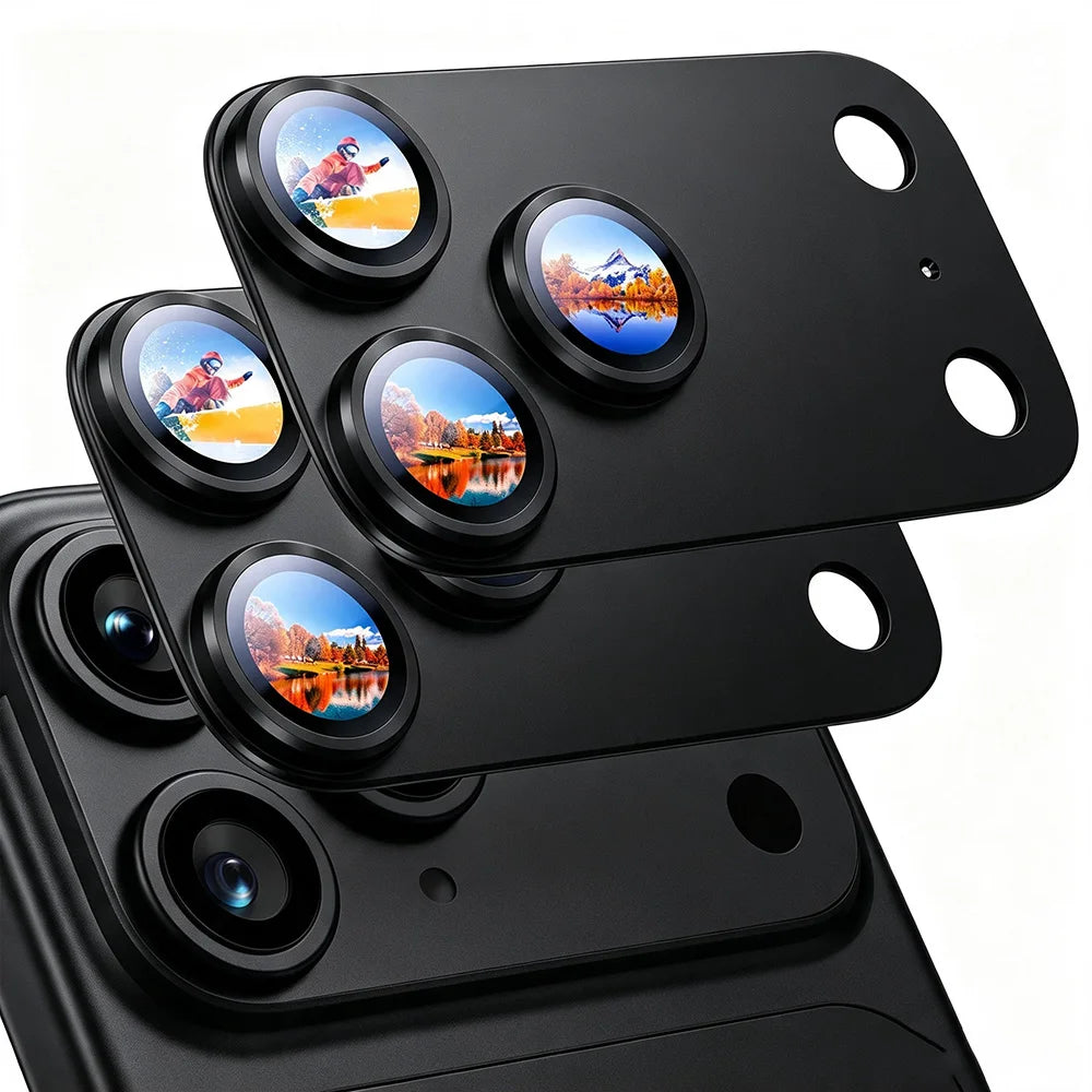NNBILI 2pcs Camera Lens Protector for iPhone 18 Pro Max 17 Pro Max 18,Durable Metal Camera Cover,Full Coverage Lens Protection